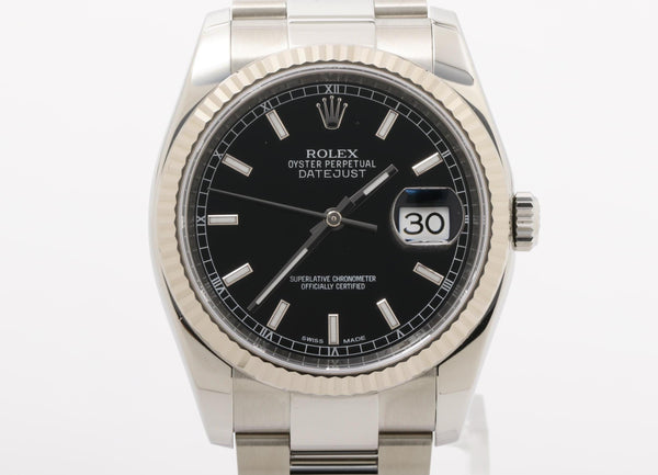 Rolex -116234 - Random Serial Number Datejust Black Men's Automatic Stainless Steel