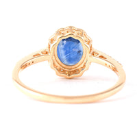 1.68 Ct Oval Mixed Cut Natural Sapphire 14K Gold Ring
