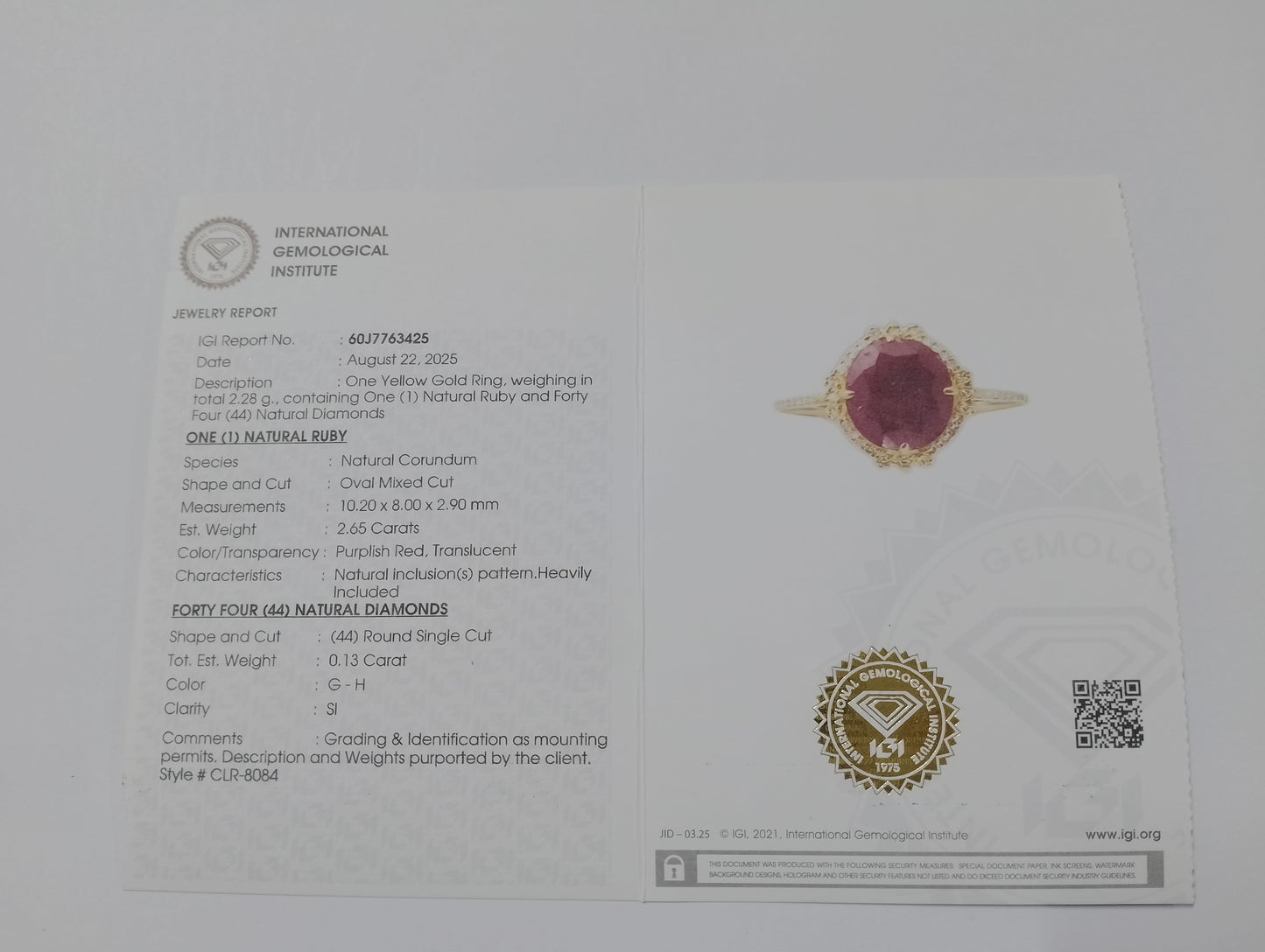 2.78 Ct Oval Mixed Cut Natural Corundum Ruby 14K Gold Ring