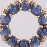 0.90 Ct Round Cabochon Cut Natural Sapphire 14K Gold Pendant
