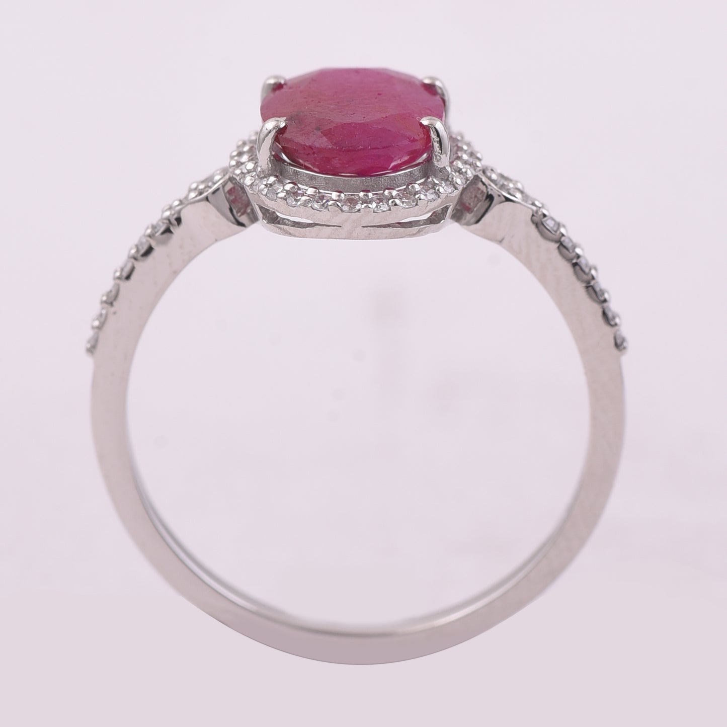 2.01 Ct Oval Mixed Cut Natural Ruby 950 Platinum Ring