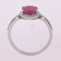 2.01 Ct Oval Mixed Cut Natural Ruby 950 Platinum Ring