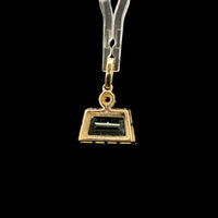 1.50 Ct Fancy Step Cut Natural Aquamarine 14K Gold Pendant