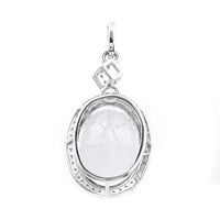 5.35 Ct Oval Mixed Cut Natural Aquamarine 950 Platinum Pendant