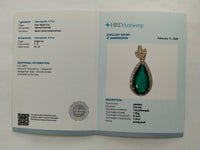 1.88 Ct Pear Mixed Cut Natural Emerald 14K Gold Pendant