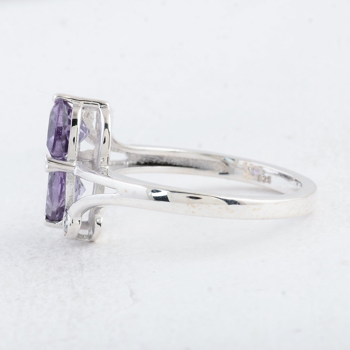 1.56 Ct Heart Amethyst 925 Sterling Silver Ring