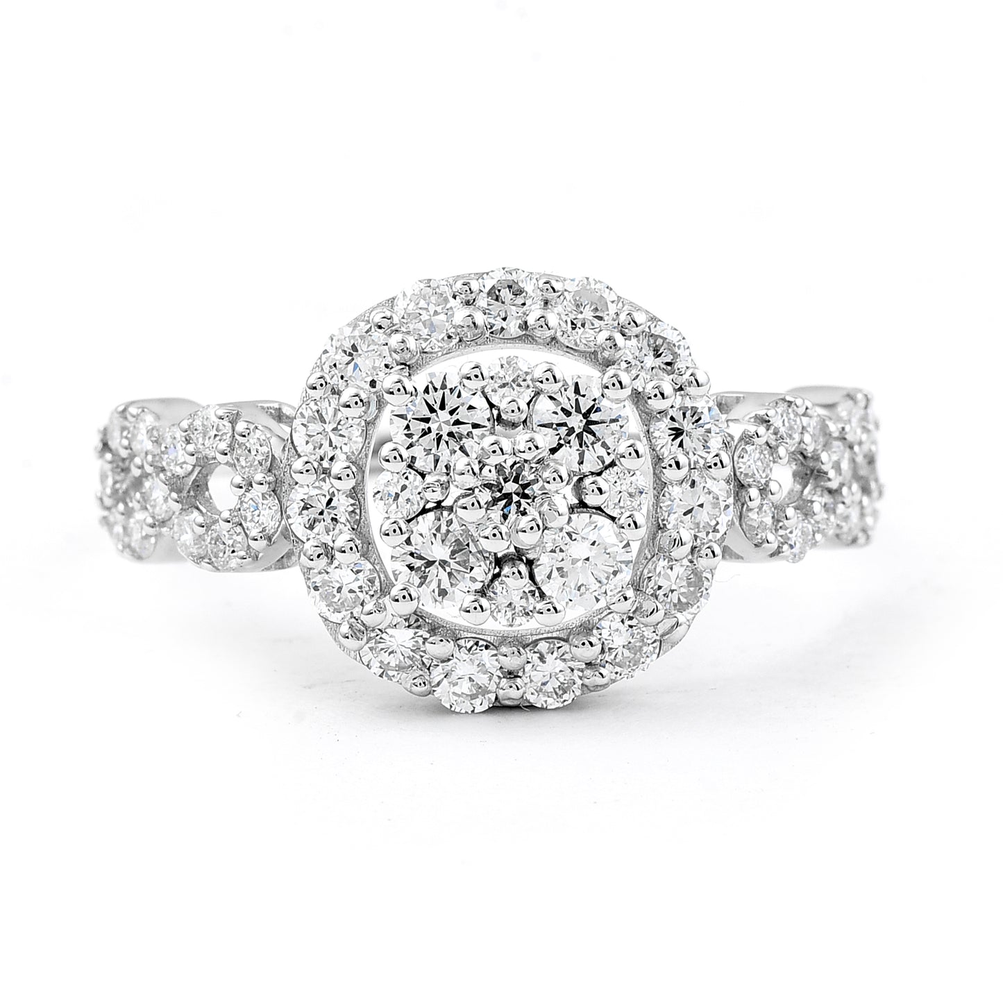1.24 Ct Round Lab Grown Diamond 925 Silver Ring