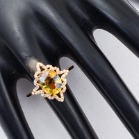 2.84 Ct Oval Mixed Cut Natural Bi Coloured Sapphire 14K Gold Ring