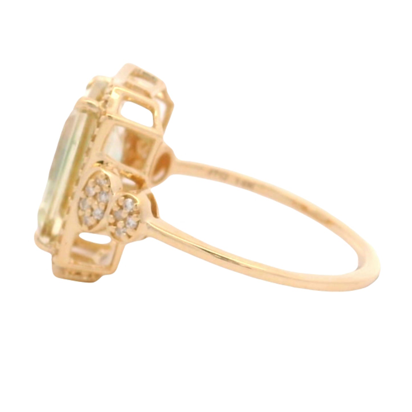 3.58 Ct Octagon Oregon Sunstone 14K Gold Ring