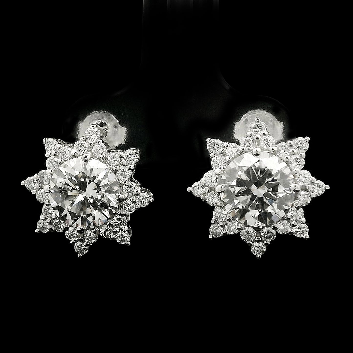 3.79 Carats Lab Grown Diamond 14K Gold Earrings