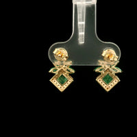 2.01 Ct Pear Emerald 14K Gold Earrings