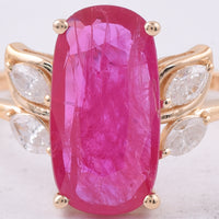 2.29 Ct Cushion Natural Ruby 14K Gold Ring