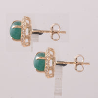 2.25 Ct Round Emerald 9K Gold Earrings