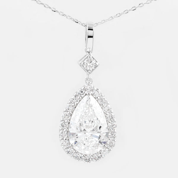 3.68 Carats Lab Grown Diamond 14K Gold Pendant