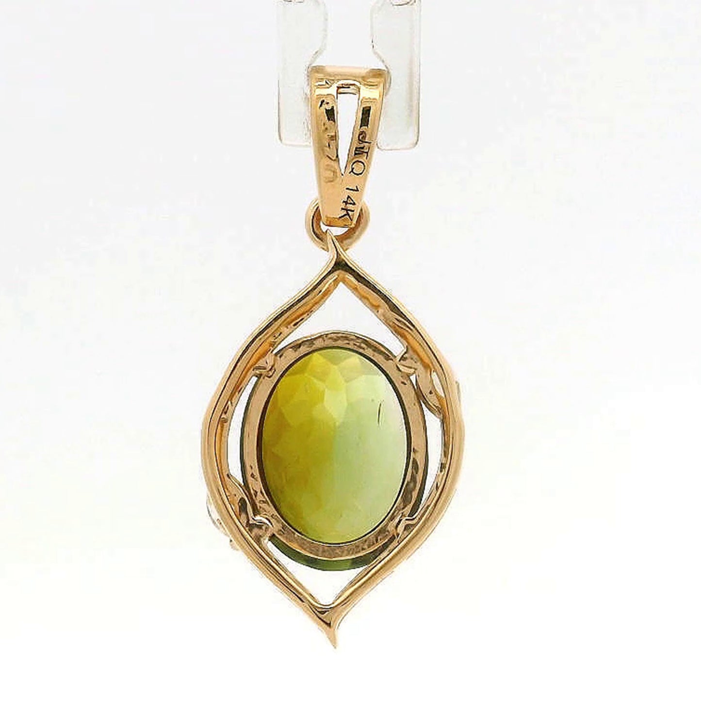 1.95 Ct Oval Tourmaline 14K Gold Pendant