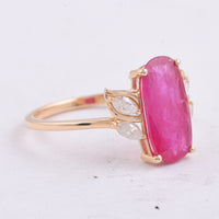 2.29 Ct Cushion Natural Ruby 14K Gold Ring