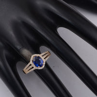 1.81 Ct Oval Sapphire 9K Gold Ring