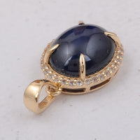 3.97 Ct Oval Sapphire 9K Gold Pendant