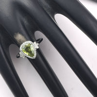 1.68 Ct Pear Mixed Cut Natural Green Sapphire 950 Platinum Ring