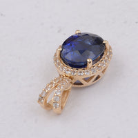 2.26 Ct Oval Sapphire 9K Gold Pendant