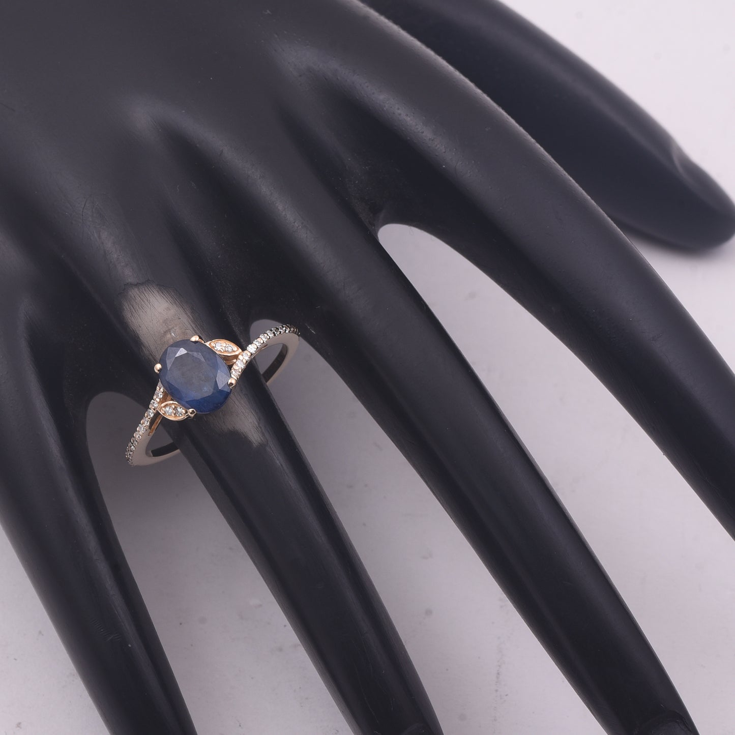 1.99 Ct Oval Mixed Cut Natural Sapphire 14K Gold Ring