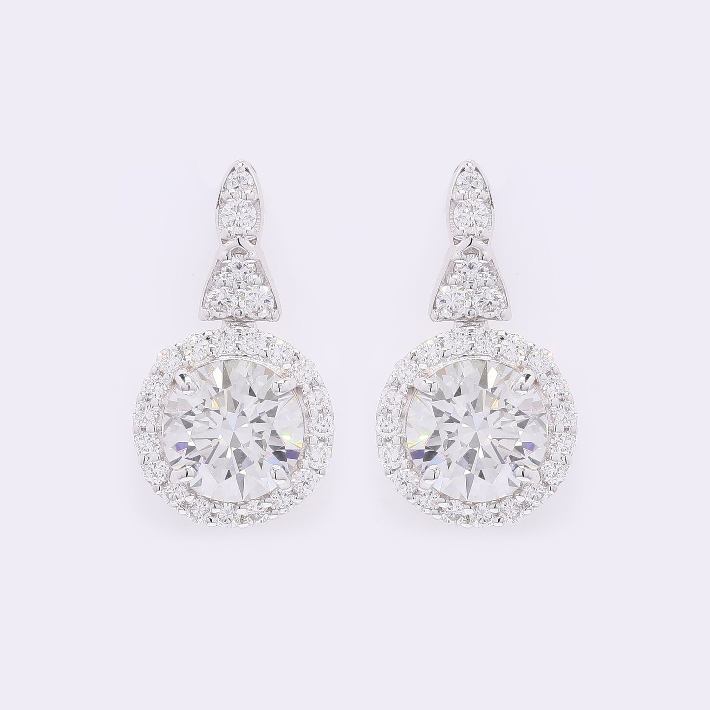3.85 Carats Lab Grown Diamond 14K Gold Earrings