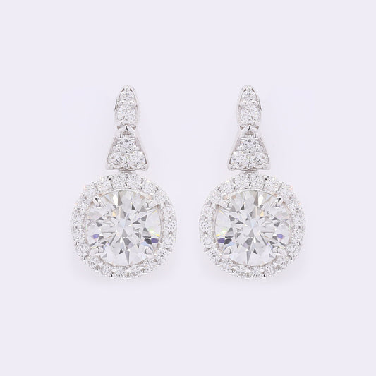 3.85 Carats Lab Grown Diamond 14K Gold Earrings