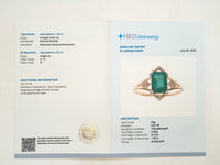 1.64 Ct Octagon Step Cut Natural Emerald 14K Gold Ring