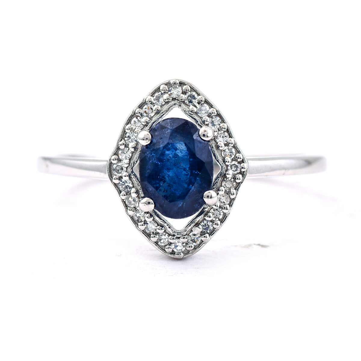 1.15 Ct Oval Mixed Cut Natural Sapphire 950 Platinum Ring