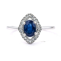 1.15 Ct Oval Mixed Cut Natural Sapphire 950 Platinum Ring
