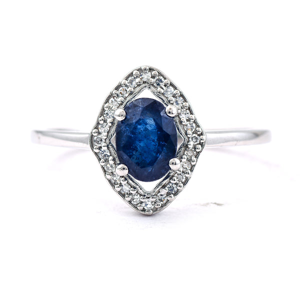 1.15 Ct Oval Mixed Cut Natural Sapphire 950 Platinum Ring