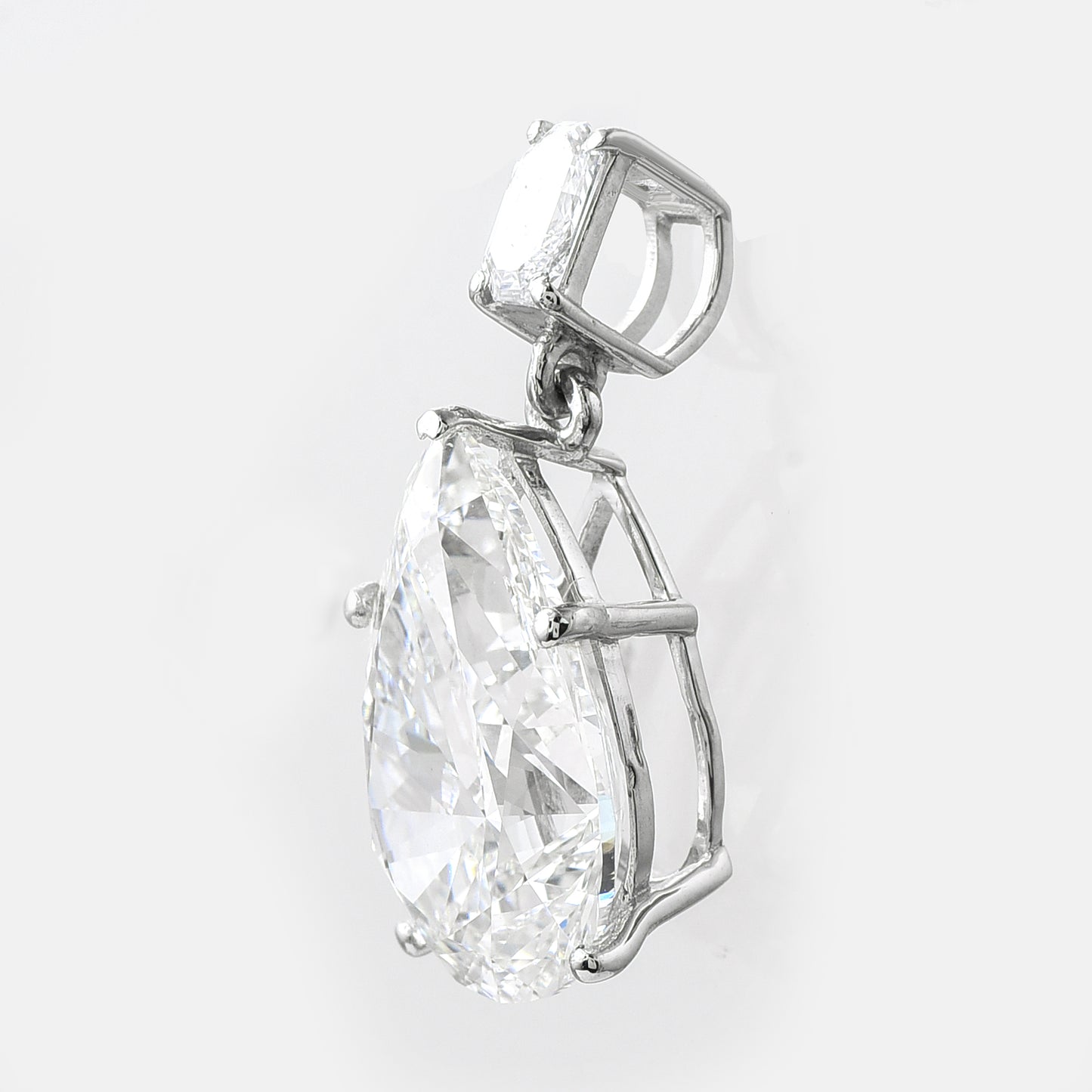 5.20 Ct Pear Lab Grown Diamond 950 Platinum Pendant