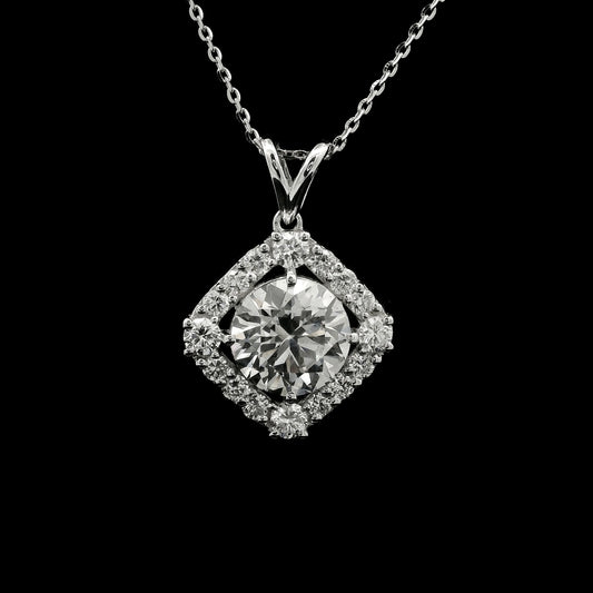 2.68 Carats Lab Grown Diamond 14K Gold Pendant