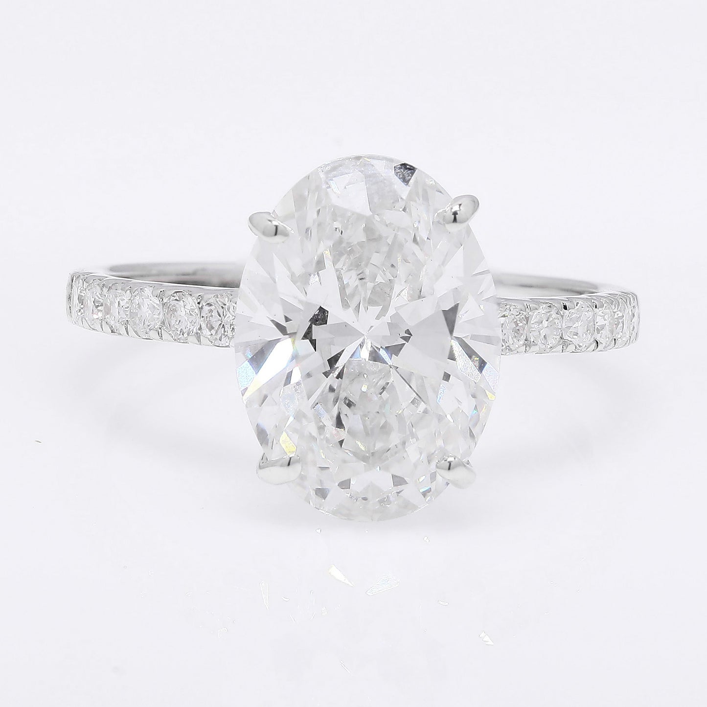 4.20 Ct Oval Brilliant Lab Grown Diamond 14K Gold Ring