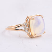 2.16 Ct Cushion Cabochon Cut Natural Opal 14K Gold Ring