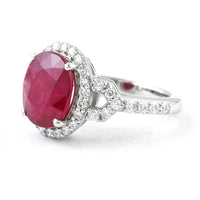 5.72 Ct Oval Ruby 950 Platinum Ring