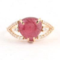 5.35 Ct Heart Tourmaline 14K Gold Ring