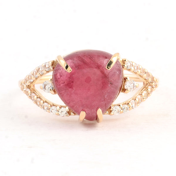 5.35 Ct Heart Tourmaline 14K Gold Ring