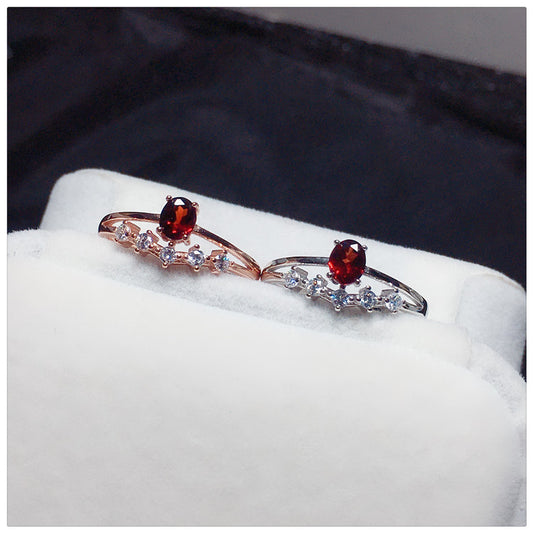 Garnet 925 Sterling Silver Ring