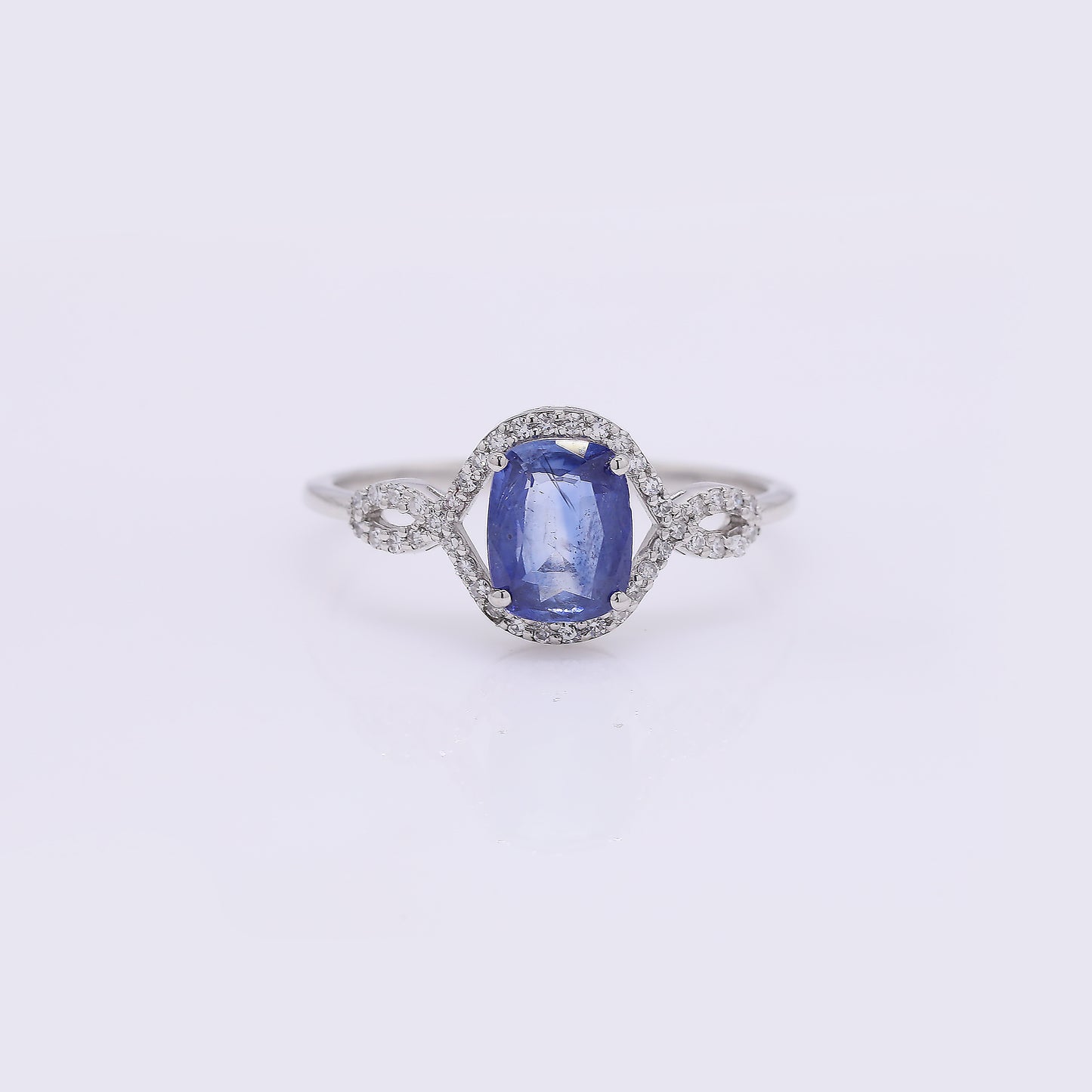1.21 Ct Cushion Mixed Cut Natural Sapphire 950 Platinum Ring