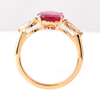 3.56 Ct Oval Ruby 18K Gold Ring