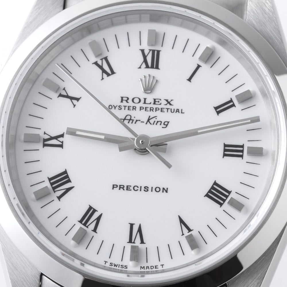 Rolex Air-King 14000 White Center Roman W Serial Pre-Owned Men's
