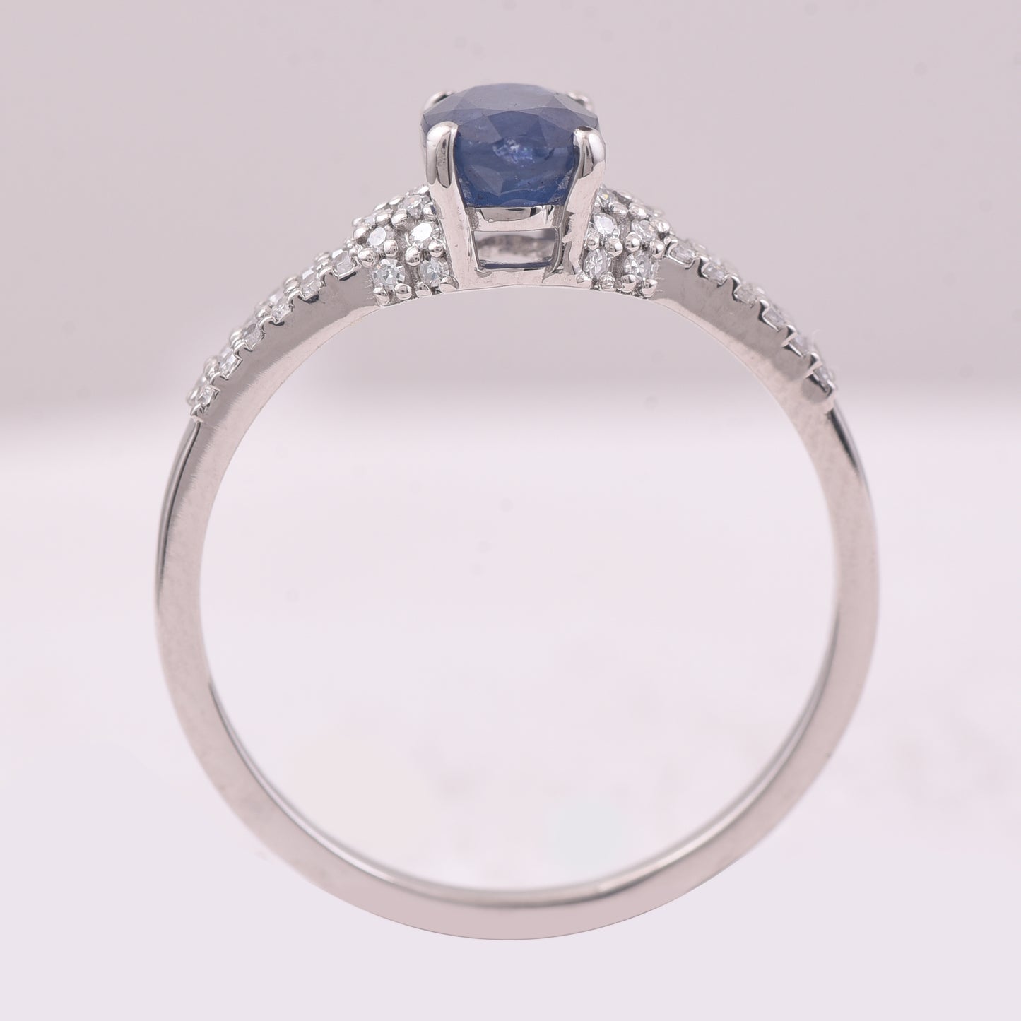 1.24 Ct Oval Mixed Cut Natural Sapphire 950 Platinum Ring