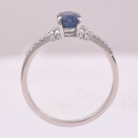 1.24 Ct Oval Mixed Cut Natural Sapphire 950 Platinum Ring