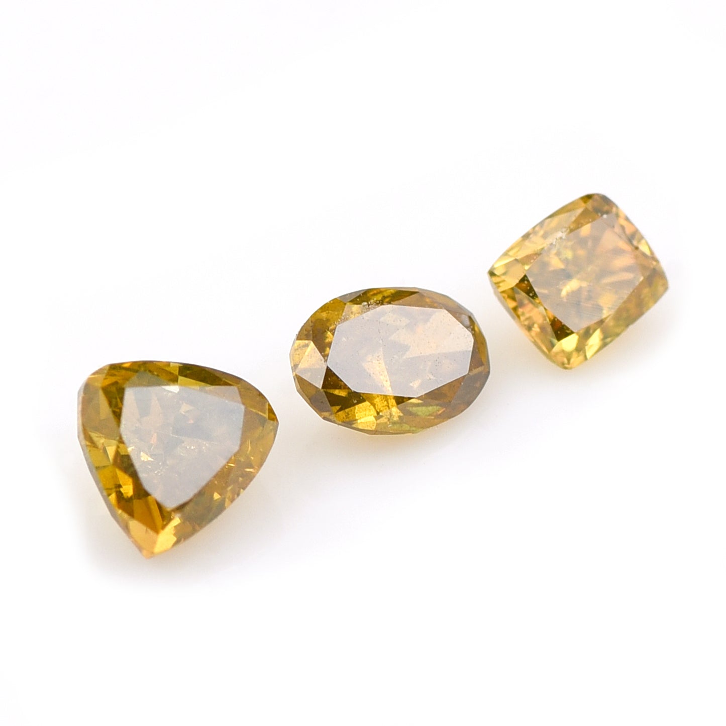 0.49 Yellow Diamond Trillion, Cushion Loose Diamond