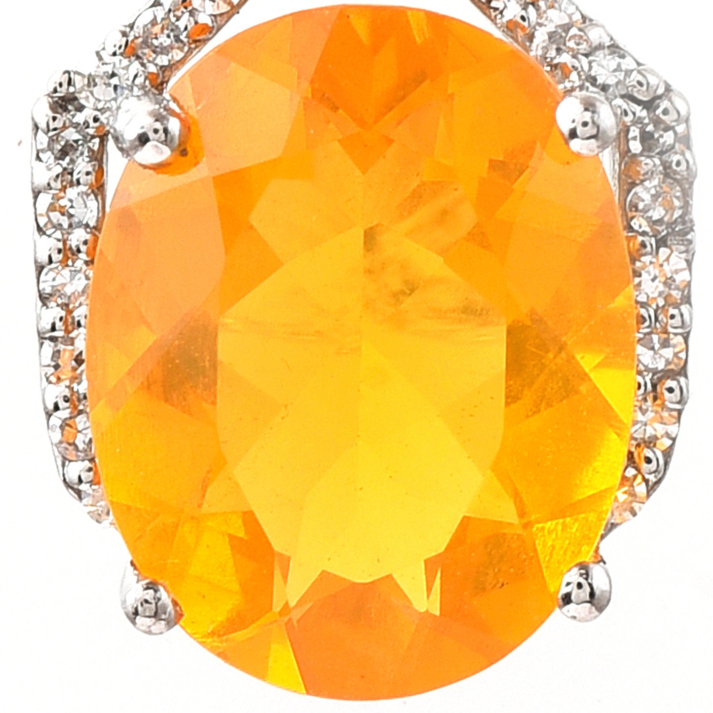 1.59 Ct Oval Fire Opal 950 Platinum Pendant