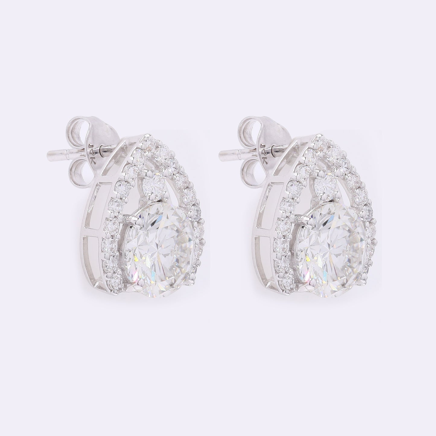 3.55 Carats Lab Grown Diamond 14K Gold Earrings