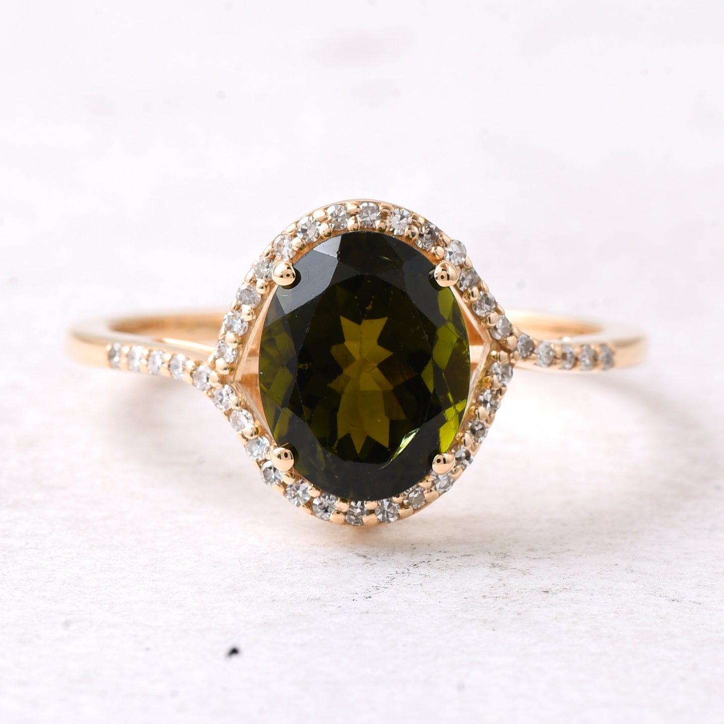 2.08 Ct Single Cut Natural Tourmaline 14K Gold Ring