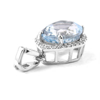 2.49 Ct Oval Mixed Cut Natural Aquamarine 950 Platinum Pendant