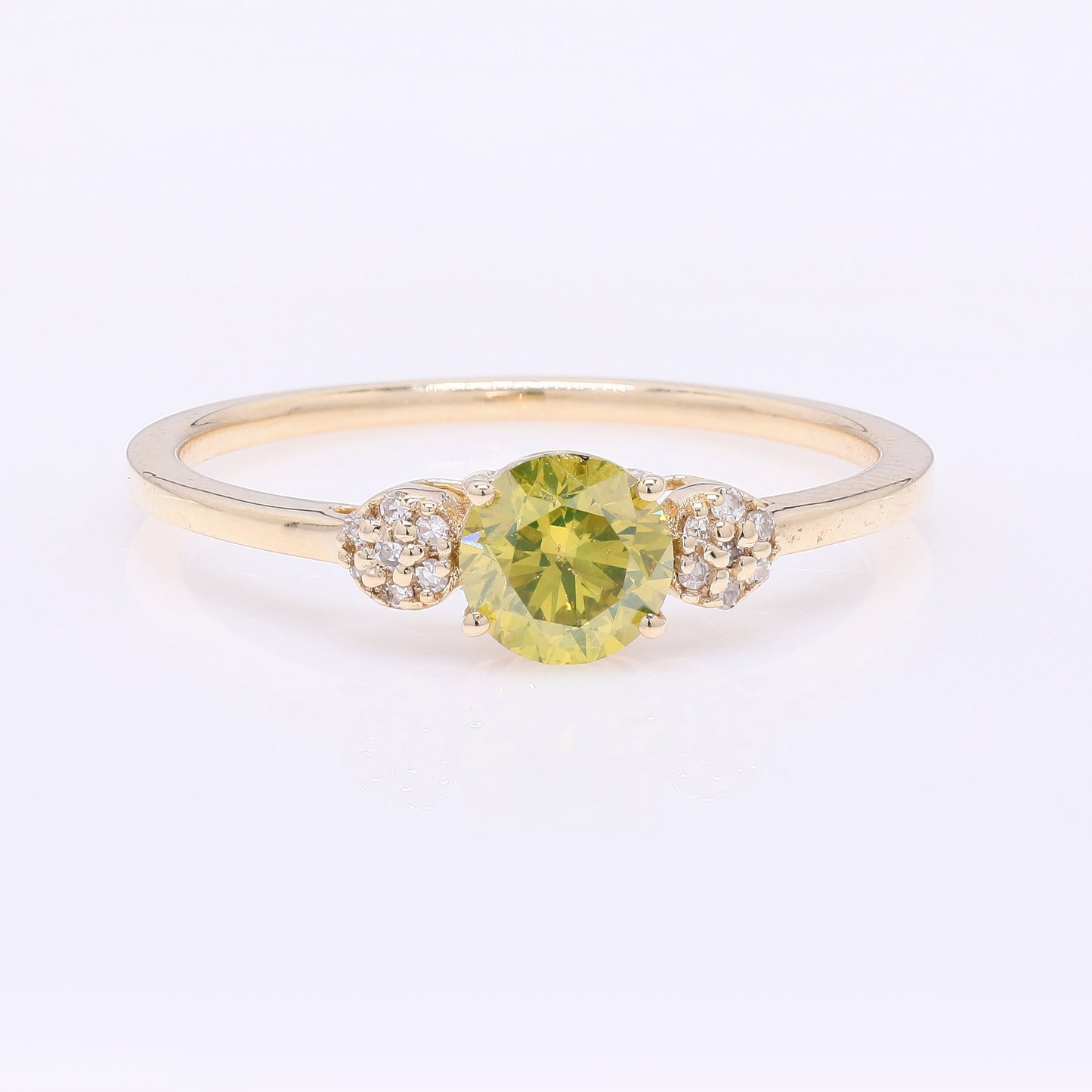 0.70 Ct Round Yellow Diamond 14K Gold Ring